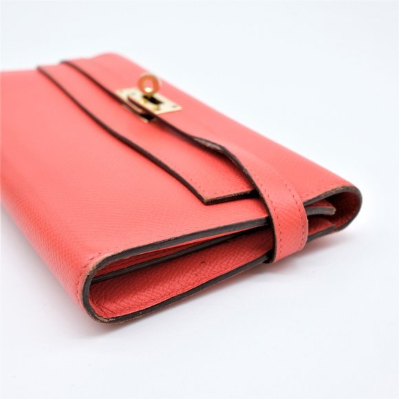 HERMES Kelly Wallet Long Epsom Leather Rose Jaipur Pink - Picture 8 of 10